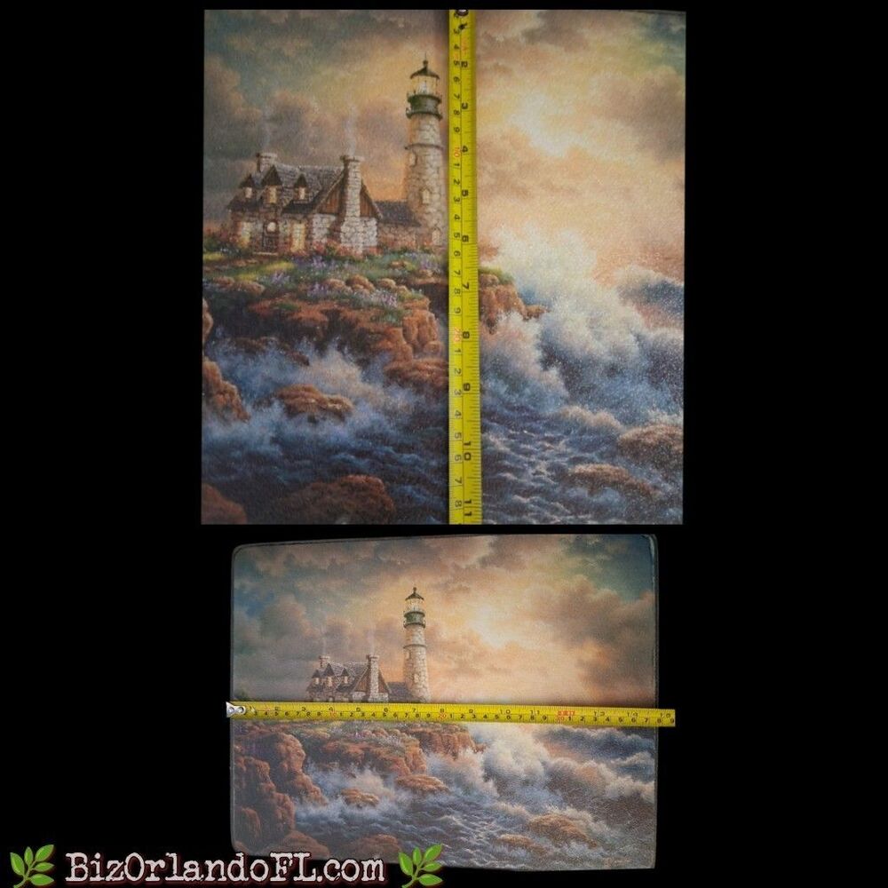 VINTAGE: Crashing Waves / Lighthouse / Sunset Scene Tempered Glass Cutting Board - Picture 5 of 8
